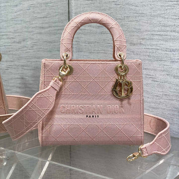 SMALL 24 LADY BAG IN PASTEL PINK CANVAS By House Of Sarah