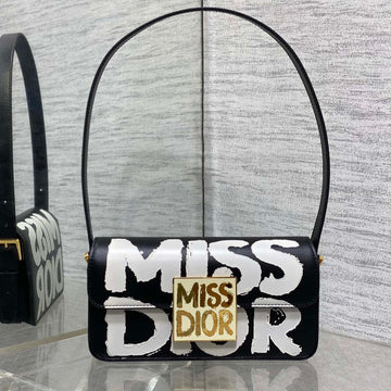 SMALL 22 FLAP BAG IN BLACK MIX WHITE LAMBSKIN WITH GOLD HARDWARE House Of Sarah