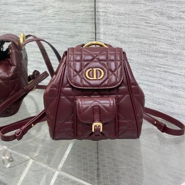 SMALL 20 CARO BACKPACK IN PLUM PURPLE MACROCANNAGE LAMBSKIN House Of Sarah