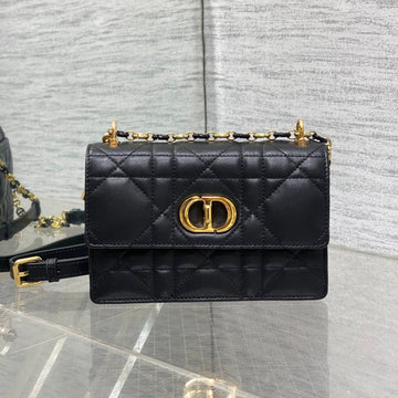 MISS CARO MINI 17 BAG IN BLACK MACROCANNAGE LAMBSKIN House Of Sarah