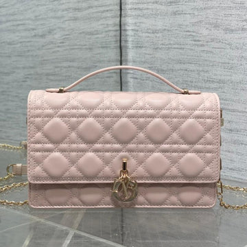 MINI BAG 24 IN LIGHT PINK PATENT CANNAGE CALFSKIN House Of Sarah Bags