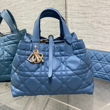 ALWAYS MEDIUM 28 BAG IN AZURE BLUE MACROCANNAGE CALFSKIN House Of Sarah Bags