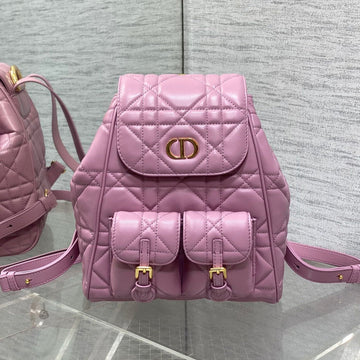 MEDIUM 25 CARO BACKPACK FLAMINGO PINK MACROCANNAGE LAMBSKIN House Of Sarah