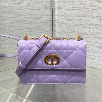 MISS CARO MINI BAG 17 IN BABY PURPLE MACROCANNAGE LAMBSKIN By House Of Sarah
