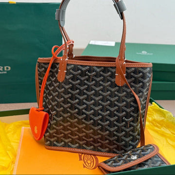 ANJOU MINI BAG 21 IN BROWN GOYARDINE CANVAS AND CALFSKIN House Of Sarah Bags