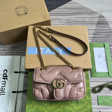 GG MARMONT SMALL 22 BAG IN HOT PINK LAMBSKIN by House Of Sarah
