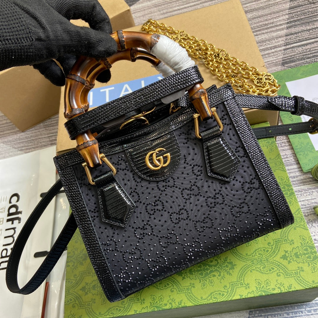 GG DIANA JUMBO 20 MINI TOTE BAG BLACK CANVAS by House Of Sarah