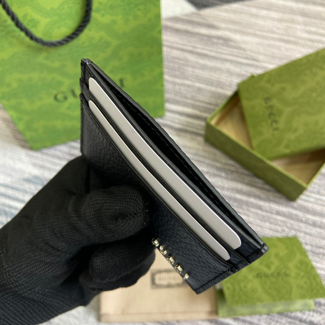 CARD HOLDER 10 IN BLACK CALFSKIN by House Of Sarah