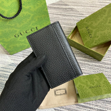LONG CARD HOLDER 12 IN BLACK CALFSKIN House Of Sarah