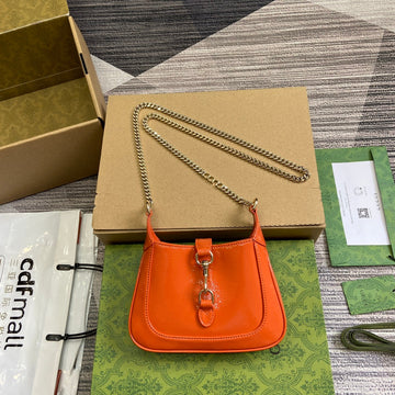 JACKIE NOTTE MINI BAG 19 IN ORANGE CRACKED LACQUER CALFSKIN GOLD HARDWARE House Of Sarah
