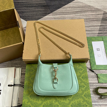 JACKIE NOTTE MINI BAG 19 IN MINT GREEN CRACKED LACQUER CALFSKIN GOLD HARDWARE House Of Sarah