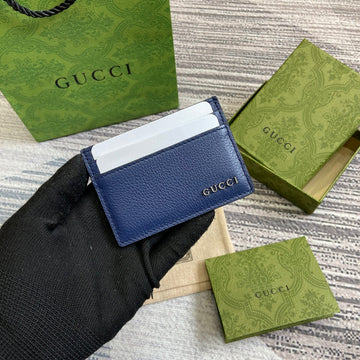 CARD HOLDER 10 IN CLASSIC BLUE CALFSKIN House Of Sarah Bags