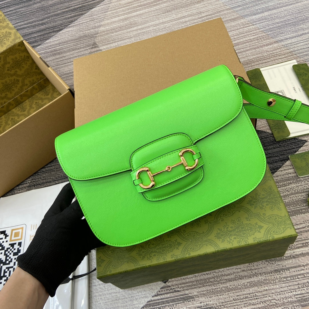 HORSEBIT 1955 SHOULDER BAG 25 IN THYME GREEN LAMBSKIN GOLD HARDWARE by House Of Sarah