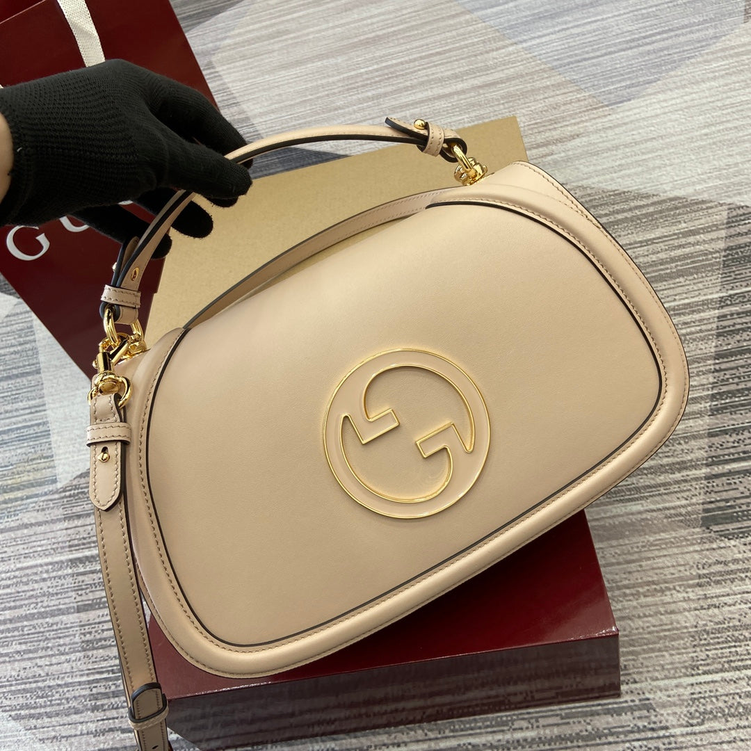 BLONDIE MEDIUM SHOULDER BAG 32 IN BEIGE CALFSKIN GOLD HARDWARE House Of Sarah