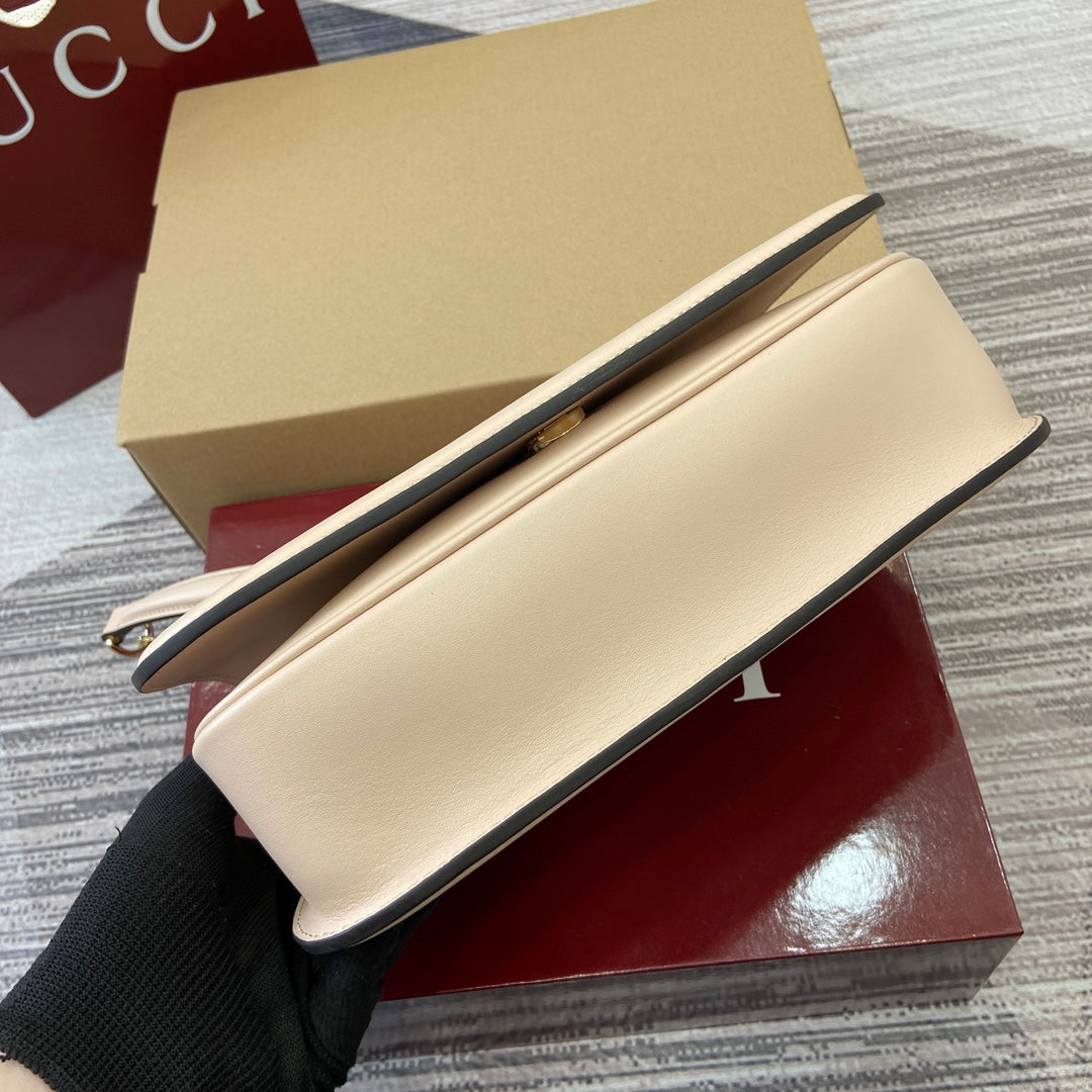 BLONDIE SMALL SHOULDER BAG 26 IN BEIGE CALFSKIN GOLD HARDWARE House Of Sarah Bags
