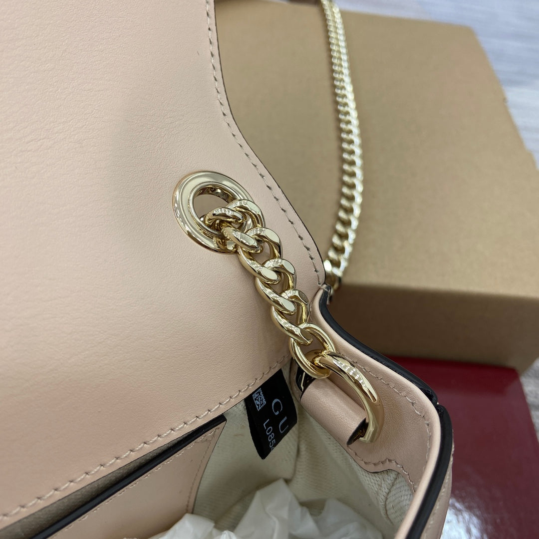 BLONDIE MINI SHOULDER BAG 21 IN BEIGE CALFSKIN GOLD HARDWARE House Of Sarah