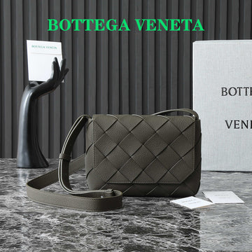 BOTTEGA VENETA 25S DIAGO 22 IN DARK OLIVE CALFSKIN SILVER HARDWARE by House Of Sarah