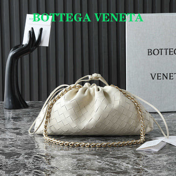 BOTTEGA VENETA 25S DUSTBAG NOTTE 33 IN IVORY CALFSKIN GOLD HARDWARE House Of Sarah