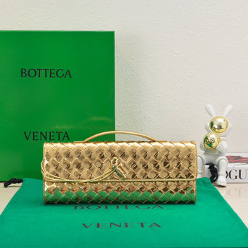 BV Long Clutch Andiamo 31 Gold Metalic Leather Ghw House Of Sarah