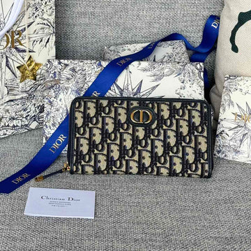 MONTAIGNE VOYAGEUR LONG WALLET 20 IN BLACK MONOGRAM OBLIQUE JACQUARD House Of Sarah