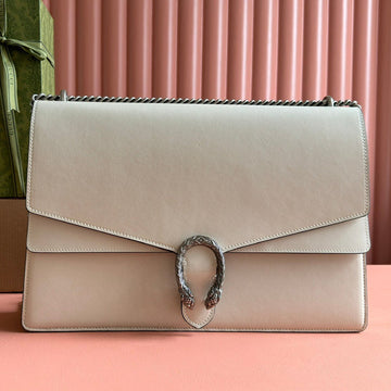 DIONYSUS LAGRE SHOULDER BAG 42 IN OFF WHITE GLOSSY LAMBSKIN by House Of Sarah