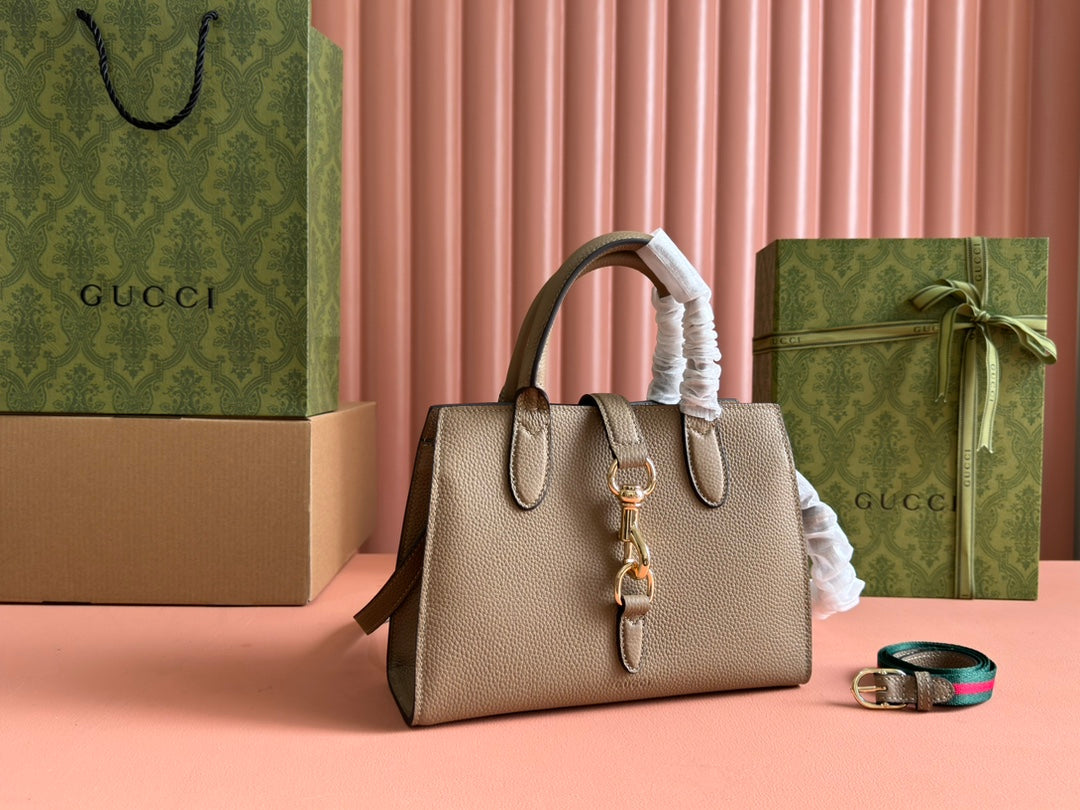 SMALL JACKIE 24 TOTE IN DARK BEIGE LAMBSKIN by House Of Sarah