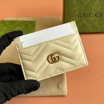 MARMONT QUILTED CARD HOLDER 10 IN LIGHT YELLOW CALFSKIN House Of Sarah