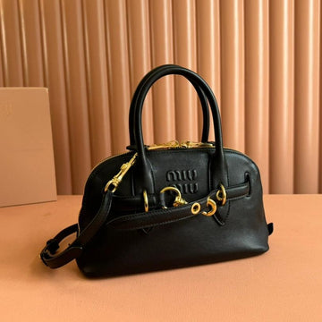 AVENTURE NAPPA BAG 28 IN BLACK LAMBSKIN GOLD HARDWARE By House Of Sarah