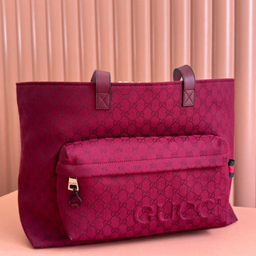 LARGE TOTE BAG 45 IN WINE RED MONOGRAM CANVAS House Of Sarah