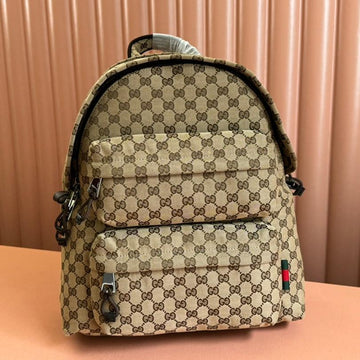 MEDIUM BACKPACK 40 IN BEGE AND EBONY CANVAS by House Of Sarah