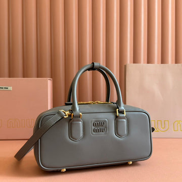 ARCADIE BAG 27 IN DARK GREY SHINY CALFSKIN House Of Sarah Bags