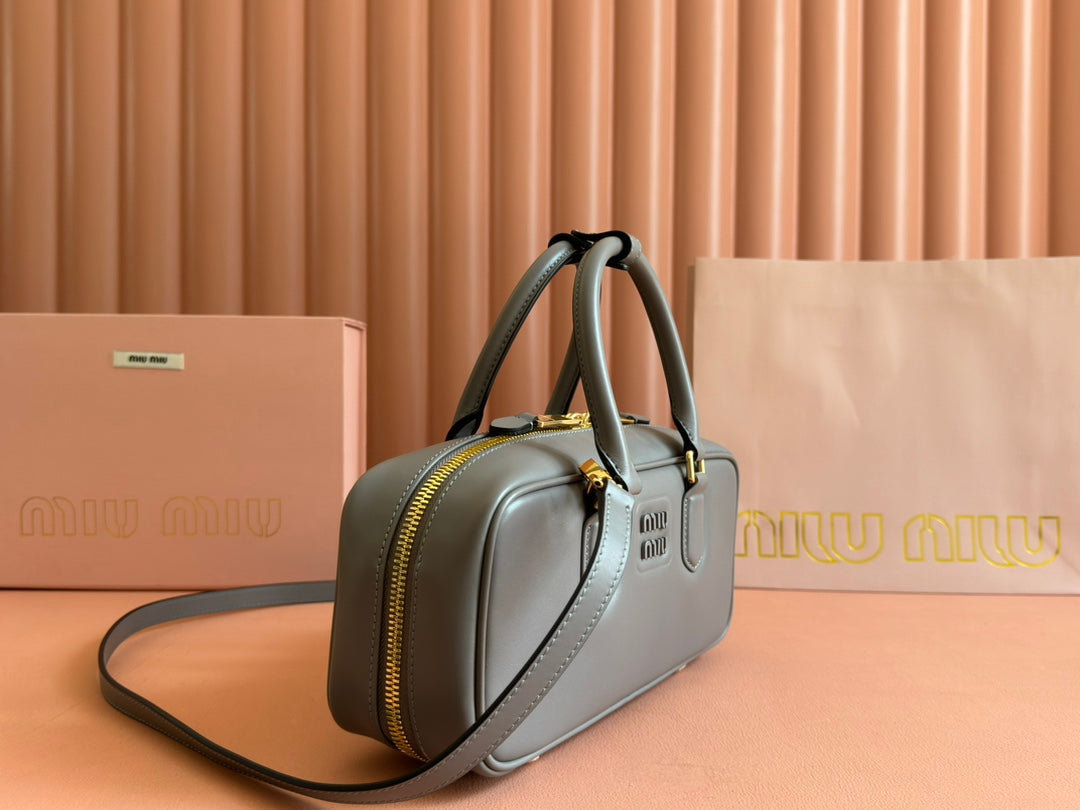 ARCADIE BAG 27 IN DARK GREY SHINY CALFSKIN House Of Sarah Bags