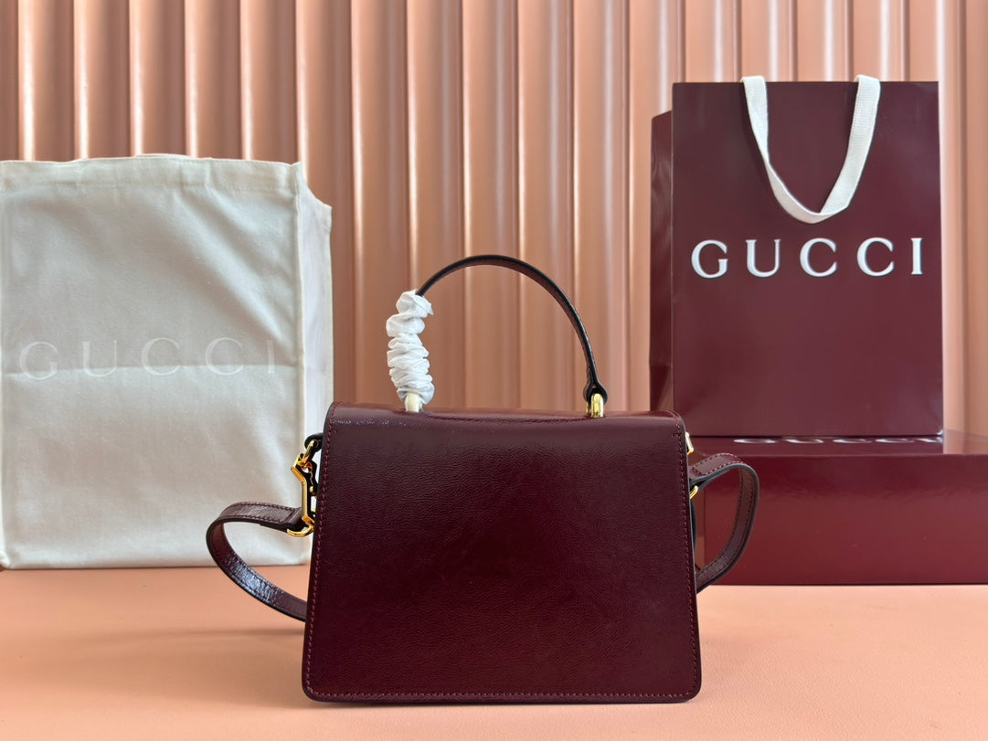 DIONYSUS MEDIUM SHOULDER BAG 22 IN ROSSO ANCORA RED GG GLOSSY LAMBSKIN House Of Sarah