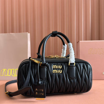 ARCADIE MATELASSÉ BAG 27 IN BLACK CALFSKIN GOLD HARDWARE House Of Sarah Bags