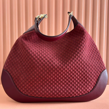 B LARGE SHOULDER BAG 49 IN ROSSO ANCORA RED GG EMBOSSED SUEDE House Of Sarah Bags