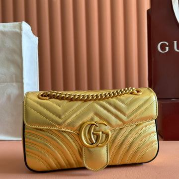MARMONT MEDIUM SHOUDER BAG 26 IN YELLOW GLOSSY CALFSKIN House Of Sarah