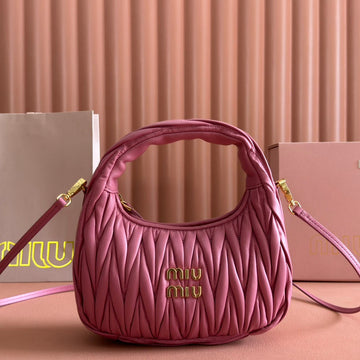 WANDER MATELASSÉ HANDBAG 23 IN CONTESSA PINK LAMBSKIN House Of Sarah