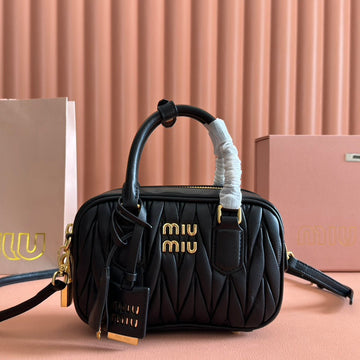 ARCADIE MATELASSÉ BAG 19 IN BLACK LAMBSKIN GOLD HARDWARE House Of Sarah