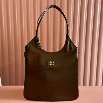 IVY 40 TOTE IN BROWN PATENT CALFSKIN House Of Sarah Bags