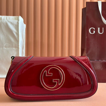 LARGE BLONDIE SHOULDER BAG 29.5 IN RED PATENT CALFSKIN by House Of Sarah