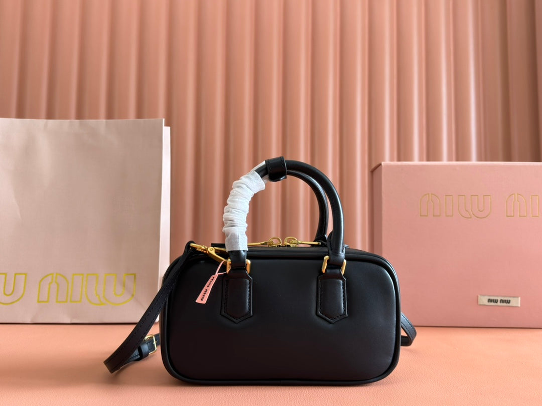 ARCADIE BAG 19 IN BLACK SHINY CALFSKIN By House Of Sarah