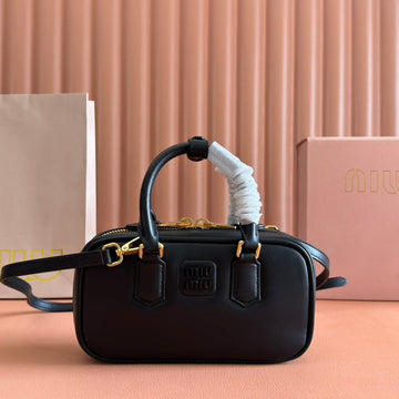 ARCADIE BAG 19 IN BLACK SHINY CALFSKIN By House Of Sarah