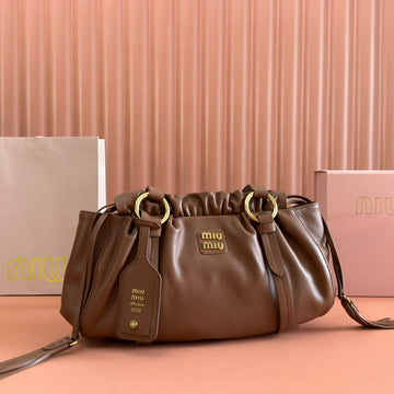 JOIE HAND BAG 32 IN BRUNETTE BROWN SHINY LAMBSKIN House Of Sarah Bags