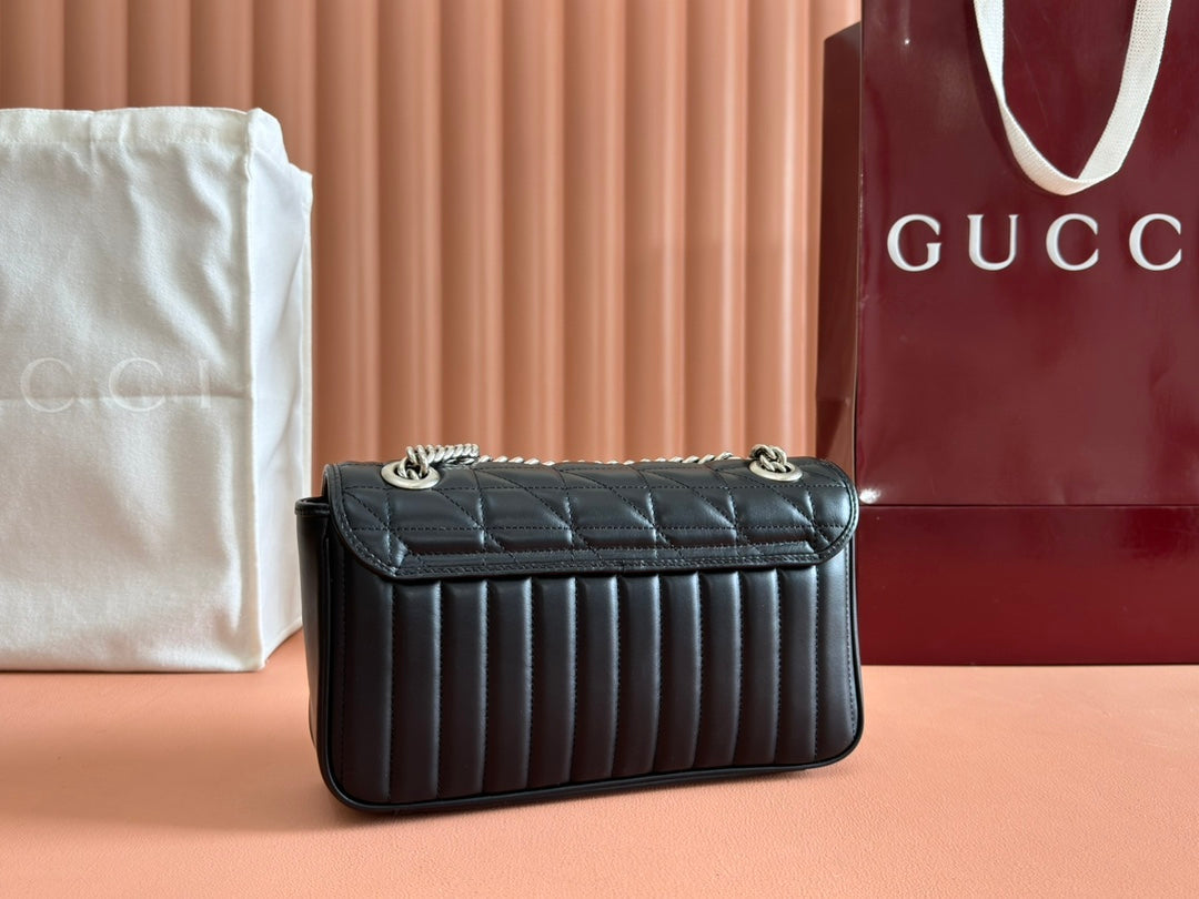 MARMONT SMALL SHOULDER BAG 26 IN BLACK LAMBSKIN House Of Sarah