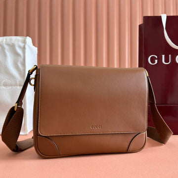 MEDIUM EMBLEM CROSSBODY BAG 29 IN BROWN CALFSKIN House Of Sarah