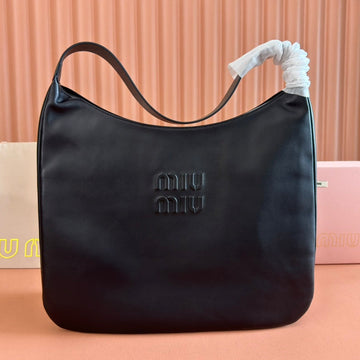 LARGE HOBO TOTE BAG 60 IN BLACK CALFSKIN House Of Sarah