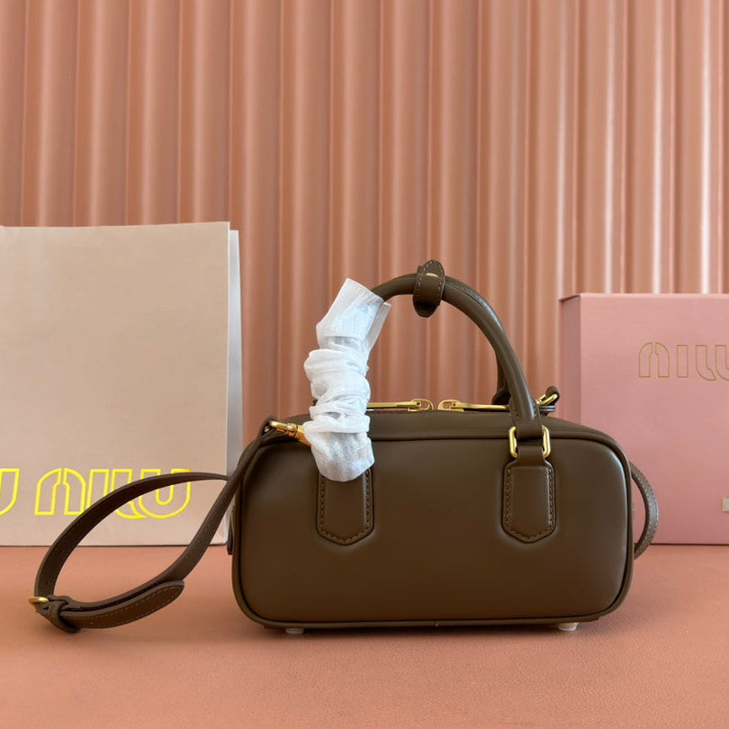 ARCADIE SMALL 22 BAG IN DARK BROWN CALFSKIN By House Of Sarah