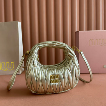 WANDER MATELASSÉ NAPPA MINI BAG 18 IN GOLDEN LAMBSKIN House Of Sarah