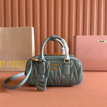 ARCADIE MATELASSÉ BAG 22 OLIVE GRAY IN CALFSKIN GOLD HARDWARE House Of Sarah