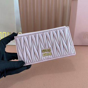 MATELASSÉ LEATHER ENVELOPE WALLET LIGHT PINK By House Of Sarah